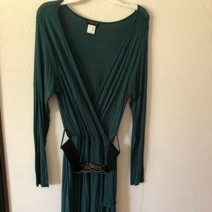 Adult, long sleeve dress, dark green, size M